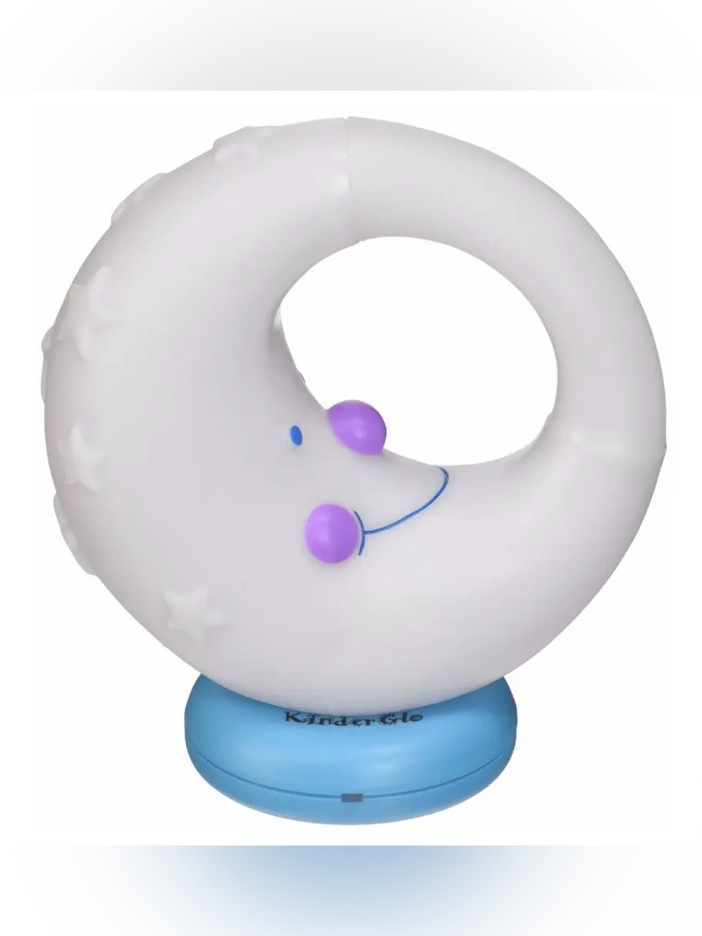 Smiling Crescent Moon Night Light in White and Green